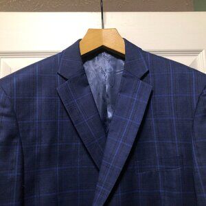 Vinci men's blue 65%polyester 35%rayon sport coat jacket blazer size: 46R